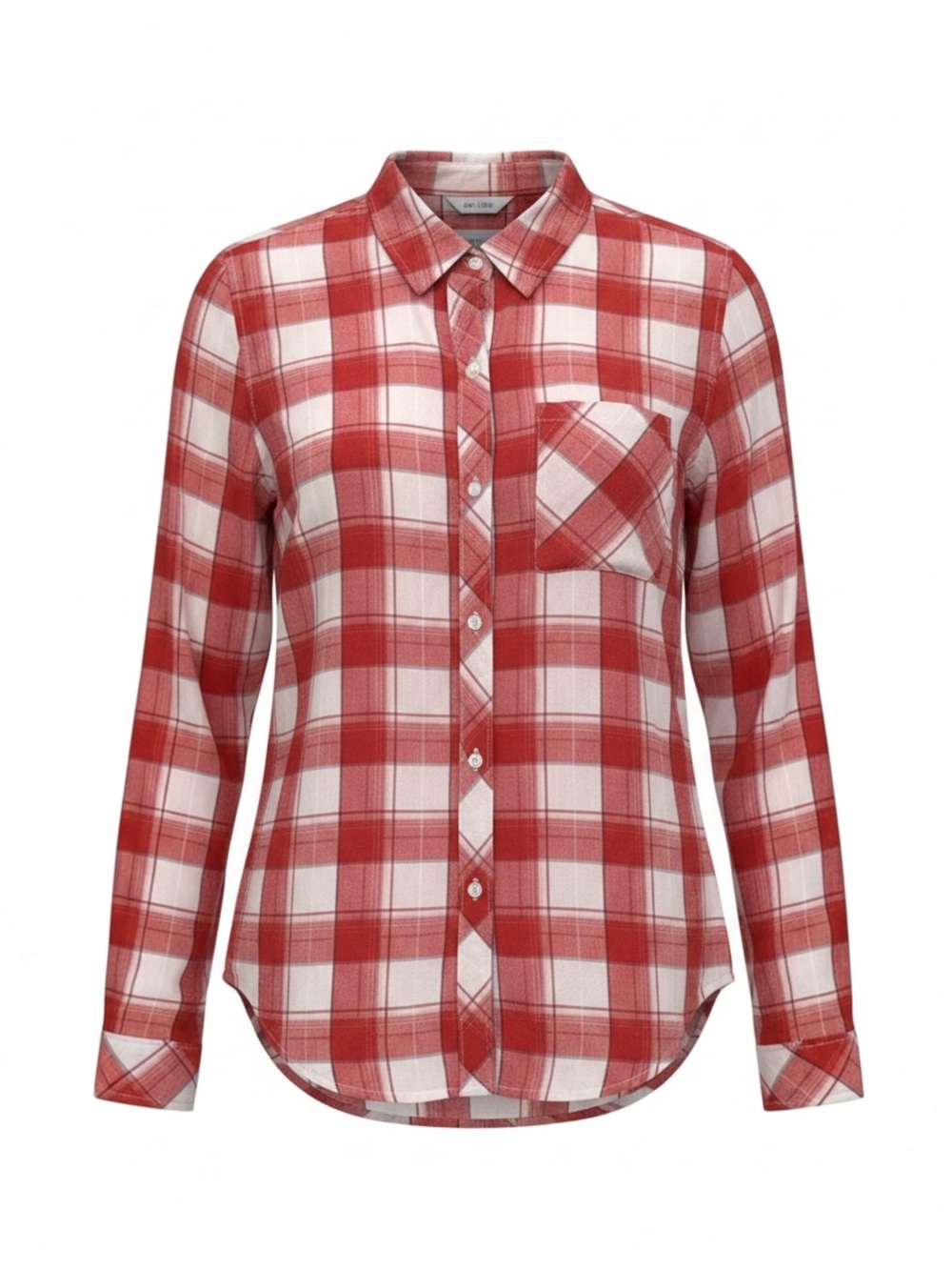 Rails Light Red and White Plaid Shirt with Long Sleeve Soft Rayon Size Small